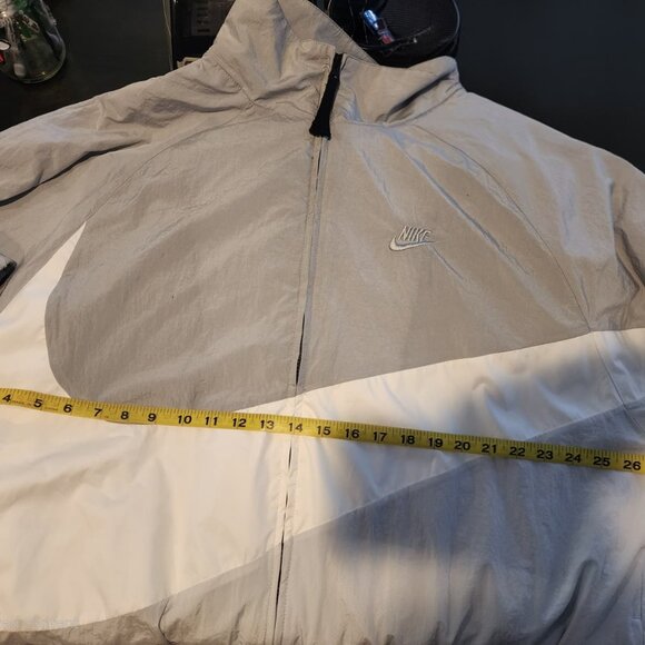 Sz XL - Nike Big Swoosh Windbreaker Jacket🔥New Full Zip Woven Grey Jacket - Picture 13 of 13